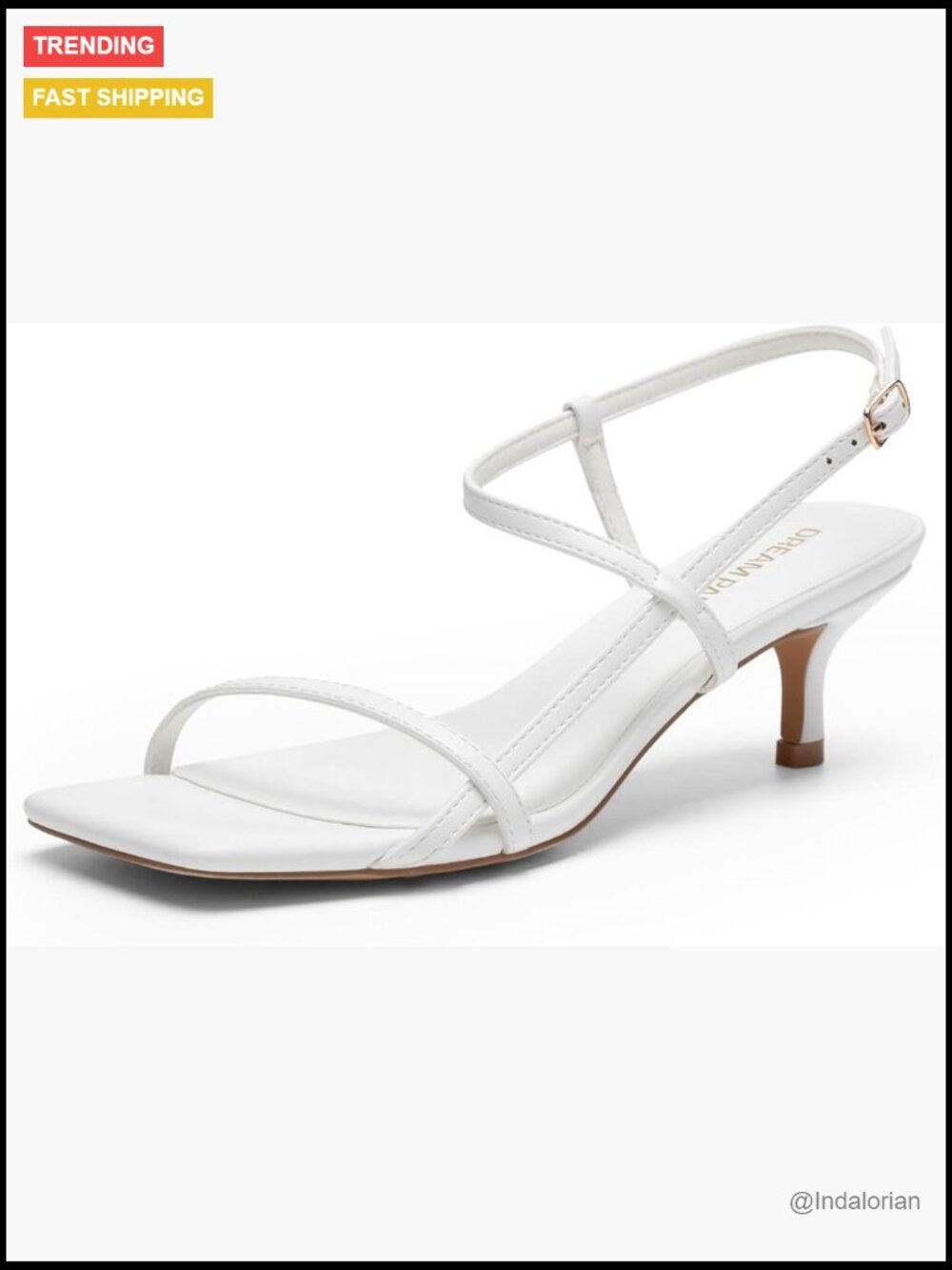 Low Kitten Heels Square Open Toe Ankle Strap Sandals